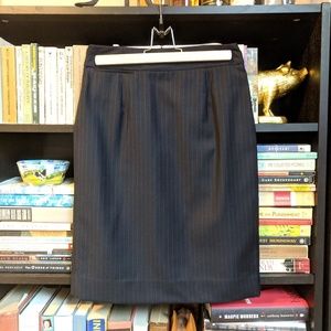 J. Crew Navy Pinstripe Wool Pencil Skirt